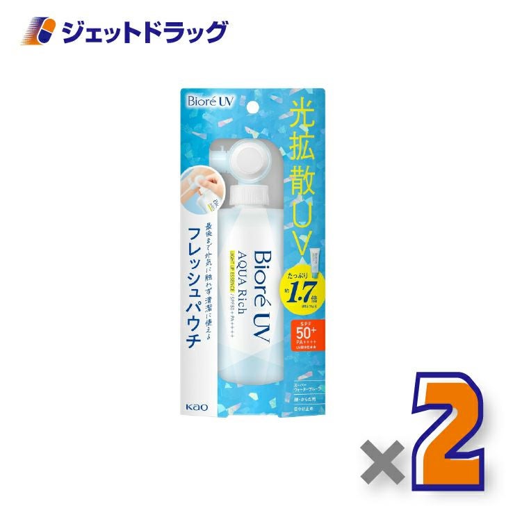 【化粧品】ビオレUVアクアリッチライトアップエッセンスフレッシュパウチ120g×2個〔日焼け止め〕