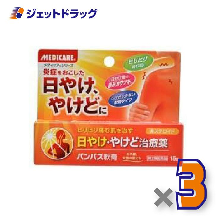 【第2類医薬品】パンパス軟膏15g×3個〔日やけ・やけど〕
