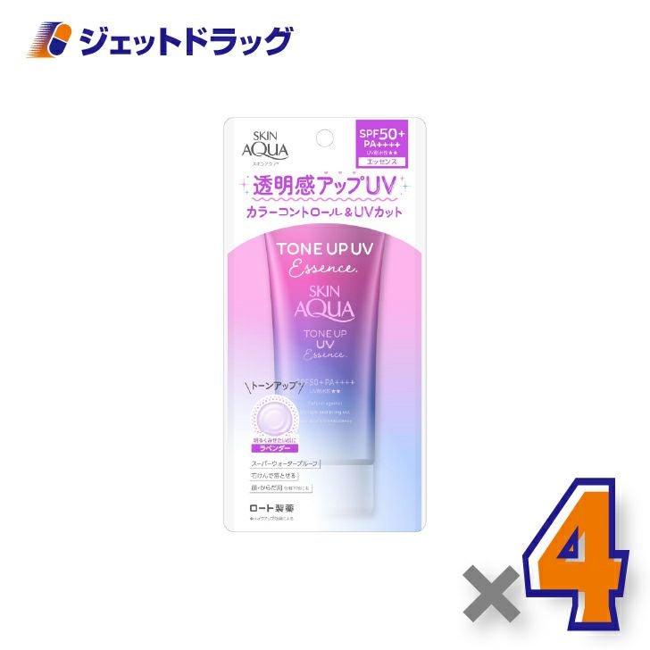 【化粧品】スキンアクアトーンアップUVエッセンス80g×4個〔日焼け止め〕