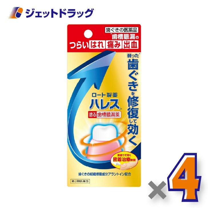 【第3類医薬品】ハレス口内薬15g×4個〔歯槽膿漏・歯肉炎〕