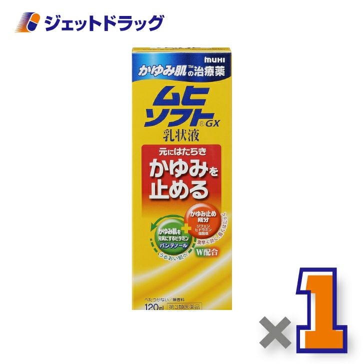 【第3類医薬品】かゆみ肌の治療薬ムヒソフトGX乳状液120mL×1個※セルフメディケーション税制対象〔かゆみ肌の治療薬〕