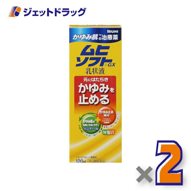 【第3類医薬品】かゆみ肌の治療薬ムヒソフトGX乳状液120mL×2個※セルフメディケーション税制対象〔かゆみ肌の治療薬〕