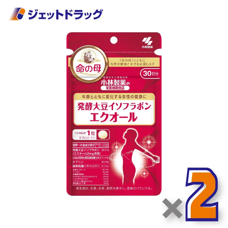【サプリメント】小林製薬の栄養補助食品発酵大豆イソフラボン命の母エクオール30粒×2個〔女性のゆらぎをサポート〕