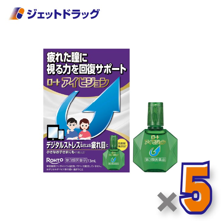 【第3類医薬品】ロートアイビジョン13mL×5個〔眼病予防・目薬〕