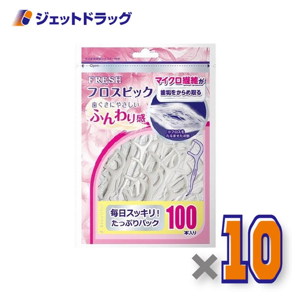 デンタルプロフレッシュフロスピック100本入×10個〔デンタルフロス〕