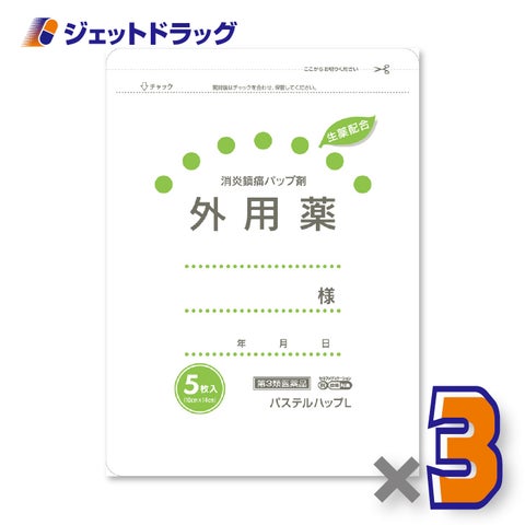 【第3類医薬品】パステルハップL5枚入×3個※セルフメディケーション税制対象〔冷感湿布〕