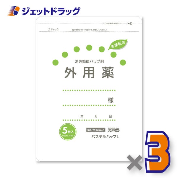【第3類医薬品】パステルハップL5枚入×3個※セルフメディケーション税制対象〔冷感湿布〕