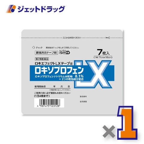 【第2類医薬品】ロキエフェクトLXテープα7枚入×1個※セルフメディケーション税制対象〔肩こり筋肉痛〕